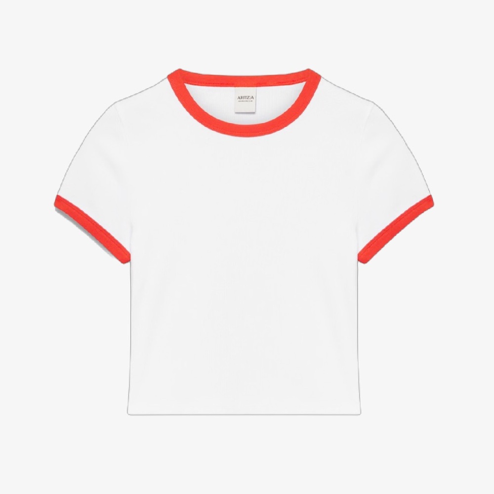 NWT Aritzia crew waist ringer T-shirt size small poppy red